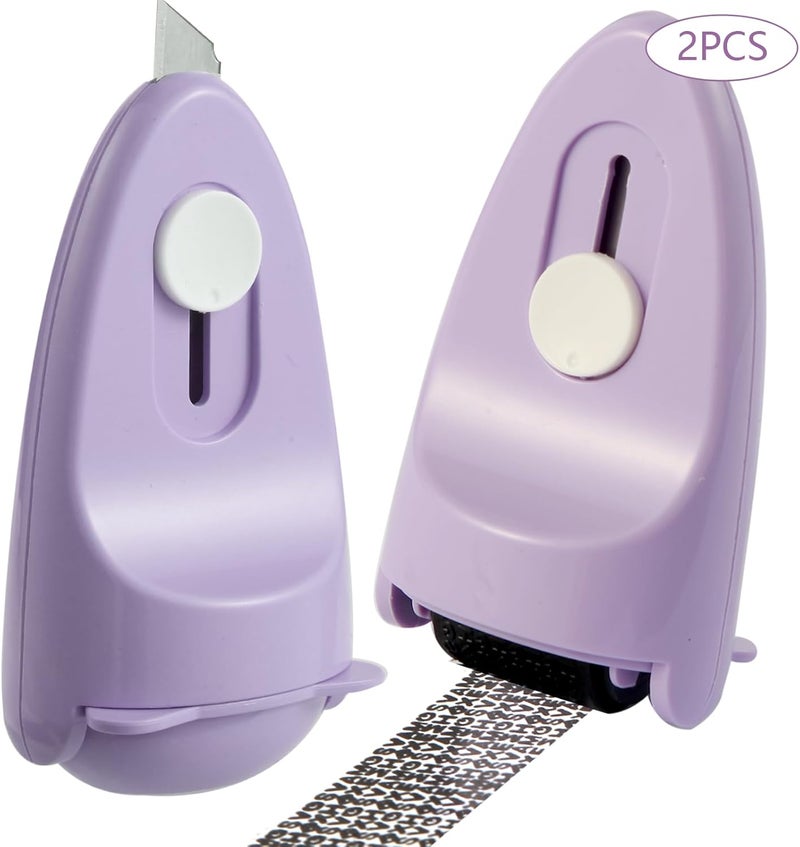 WEJOIN Identity Theft Protection Roller Security Stamp 2Packs - Guard Your ID with Refillable Ink, Built-in Cutter & Flip Cover Design, Compact Privacy Safety Tool for Document, Mail, etc. (Purple) - Image 1